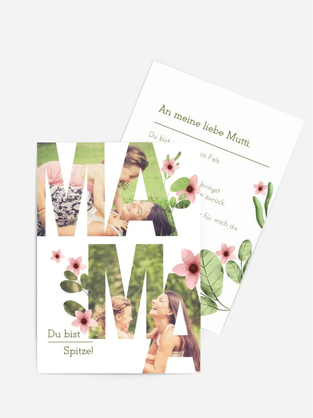 Grußkarte zum Muttertag Blühende Mama