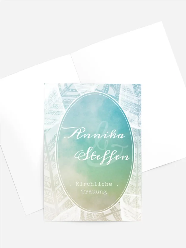 Hochzeit Kirchenheft Umschlag Federleicht