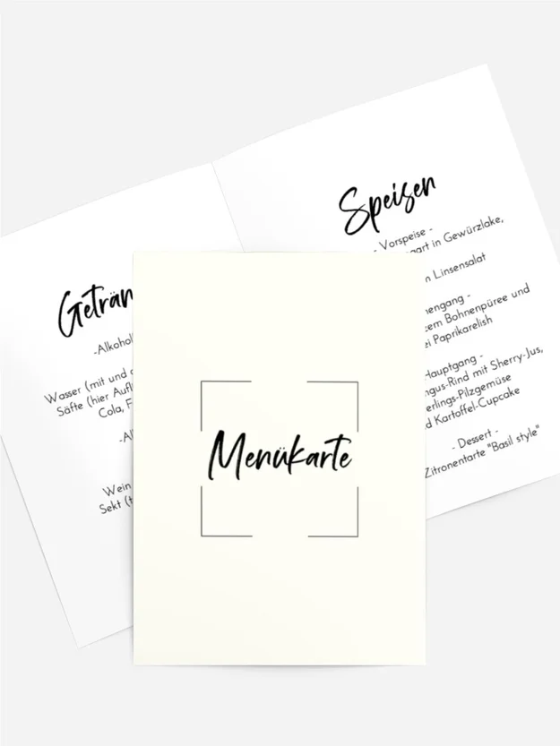 Menükarte Geburtstag Gerahmt Menükarte Geburtstag Gerahmt