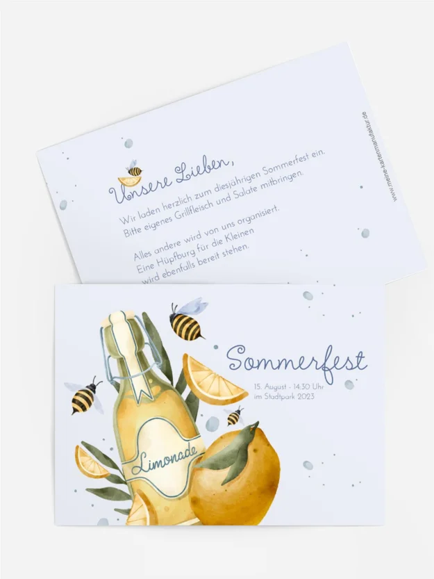 Sommerfest Einladung Kalte Limonade Sommerfest Einladung Kalte Limonade