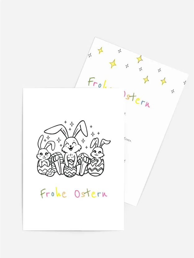 Osterkarte Lächelndes Kaninchen