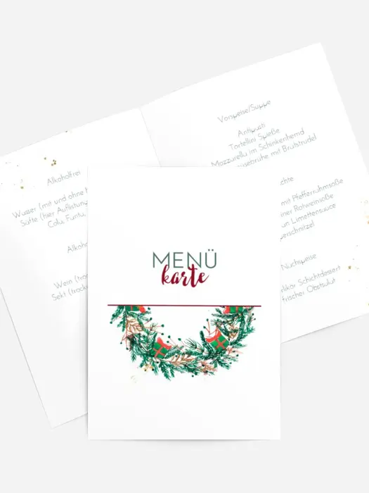 Menükarte Weihnachten Weihnachtssymbol