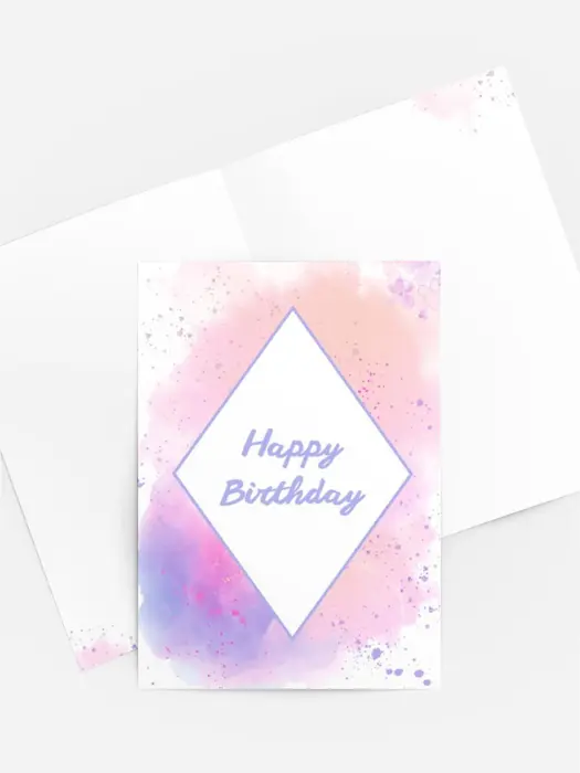 Aquarell Grüße zum Geburtstag rosa