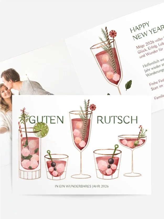 Neujahrskarte Cocktailbaum Neujahrskarte Cocktailbaum