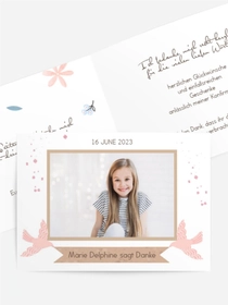 Dankeskarte Konfirmation Tauben des Friedens
