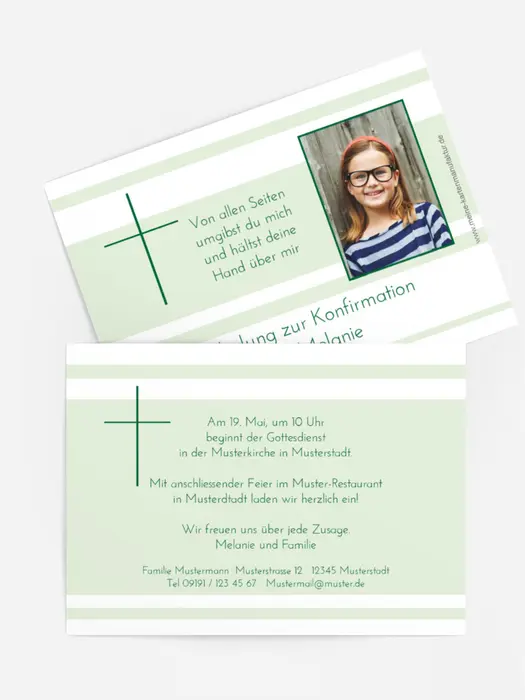 Einladungskarte Konfirmation Kreuz