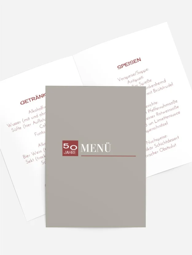 Menükarte Geburtstag Neuigkeiten