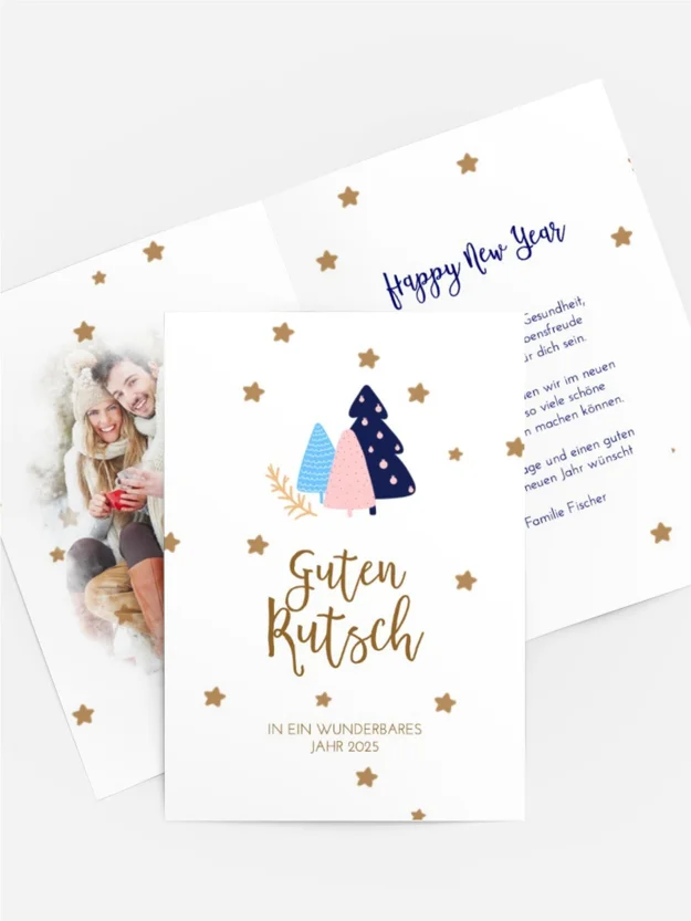 Neujahrskarte Neujahrsbäume