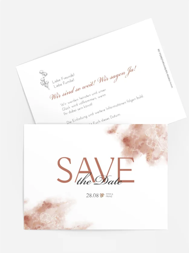 Save-the-Date Karte Weiche Luft