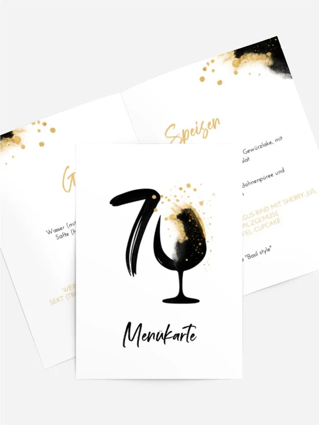 Menükarte Geburtstag Süßes Glas