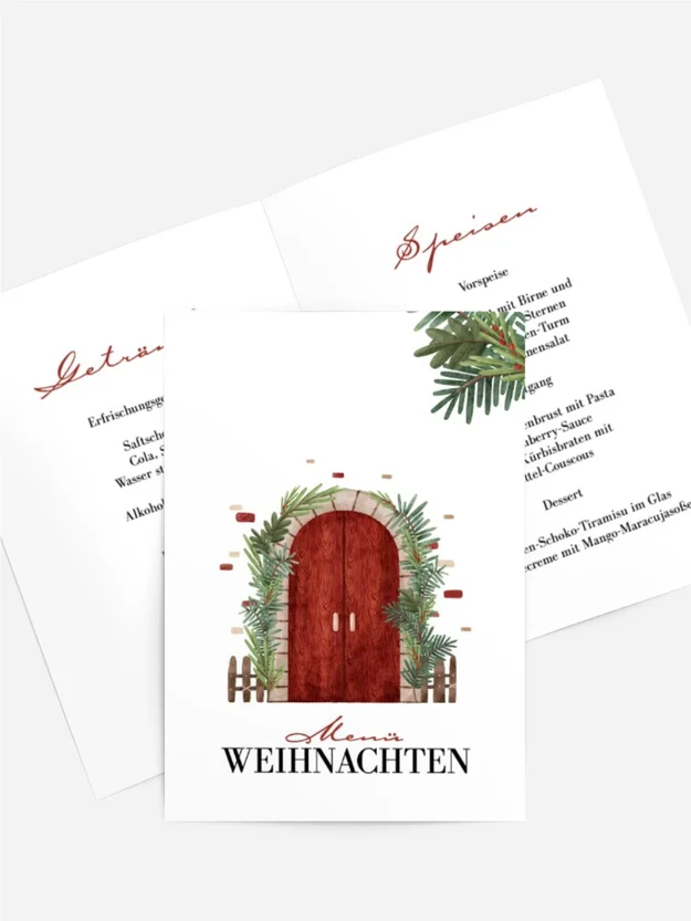 Menükarte Weihnachten Weihnachtsstimmung Menükarte Weihnachten Weihnachtsstimmung