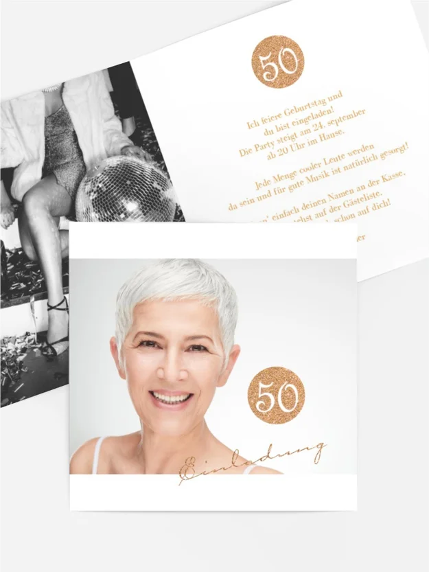 Geburtstagseinladung Glitzerkugel