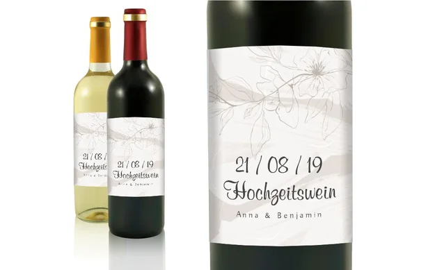 Hochzeit Flaschenetiketten Apfelblüte