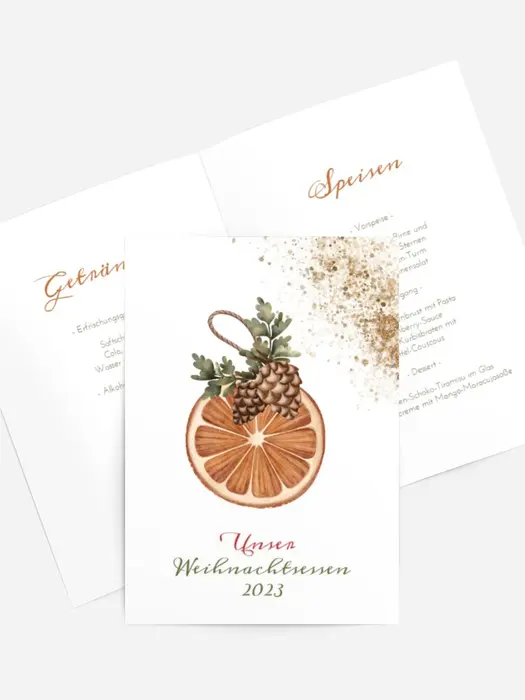 Menükarte Weihnachten Weihnachtskerze