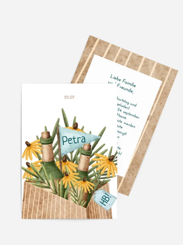 Geburtstagseinladung Schöner Blumenstrauß