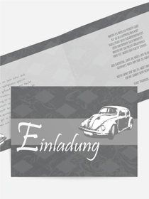 Einladungskarte zum Geburtstag old car