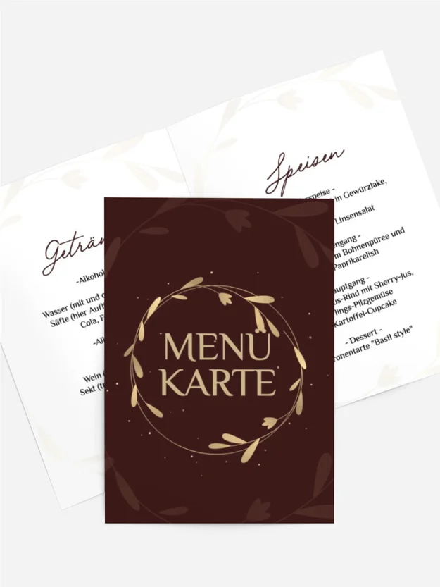 Menükarte Geburtstag Kreis aus Zweigen