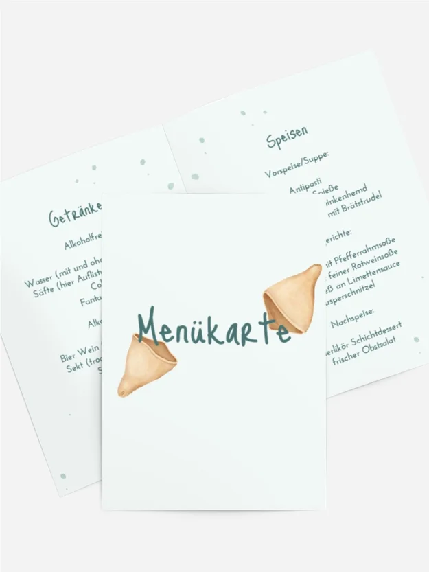 Menükarte Geburtstag Kekse mit Wünschen