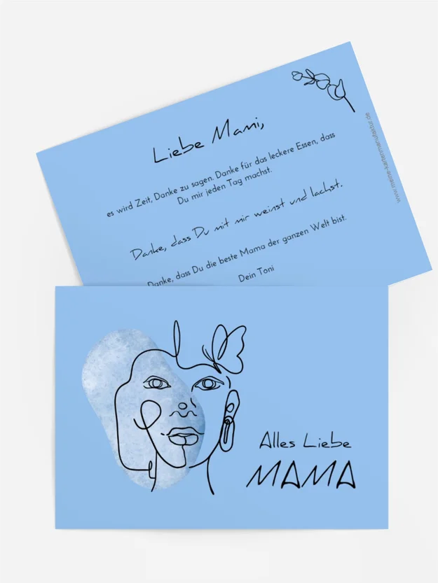 Grußkarte zum Muttertag Mamas Gesicht