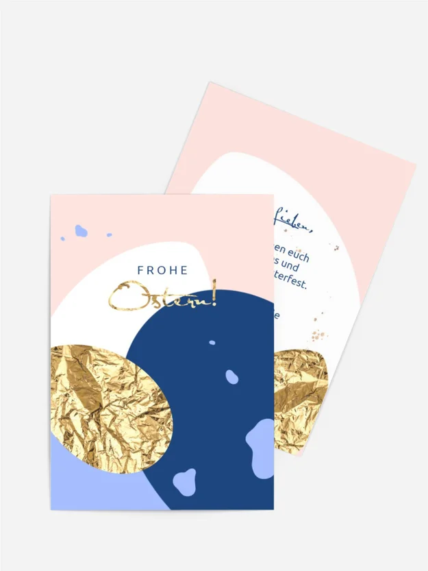 Osterkarte golden Ei Osterkarte golden Ei