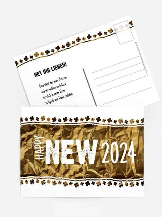 Neujahrskarte Kleeblatt
