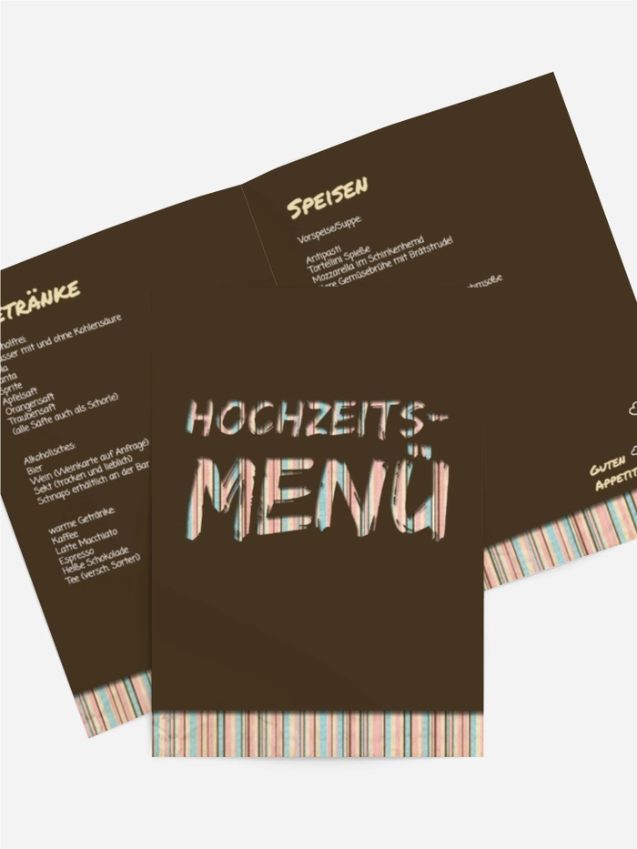 Hochzeitsmenükarte Wir heiraten