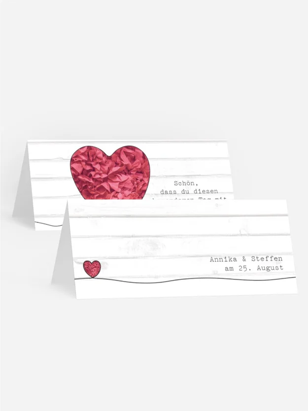 Tischkarte zur Hochzeit Mr&Mrs