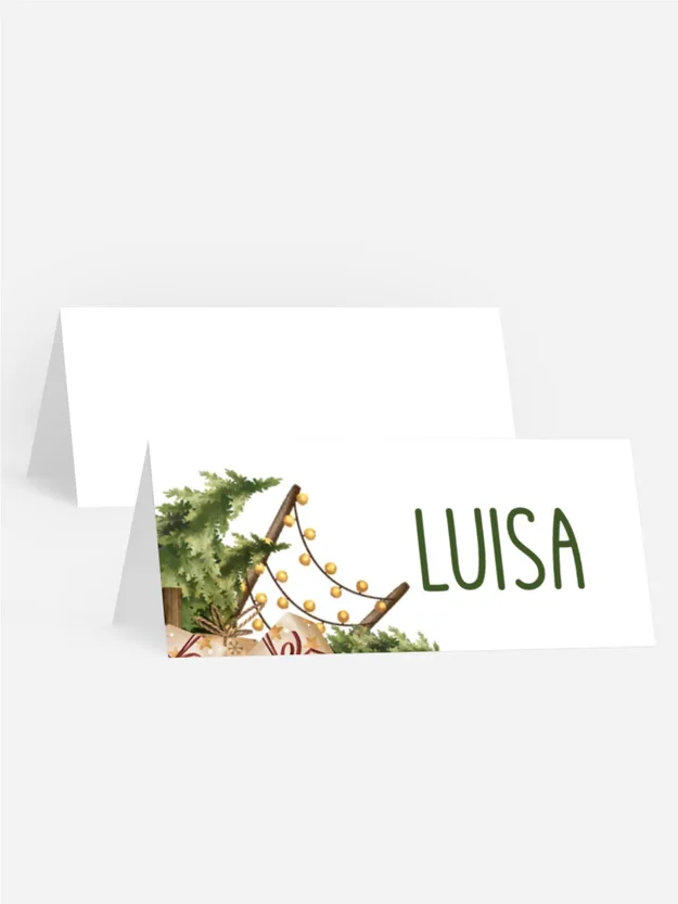 Tischkarte Weihnachten Weihnachtsreise