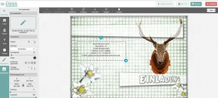 Geburtstagskarten oder Einladungskarten zum Geburtstag im Editor selbst gestalten