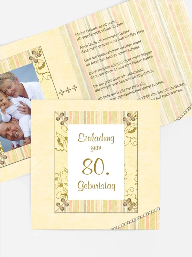 Geburtstagseinladungskarte Nostalgie 80 Foto
