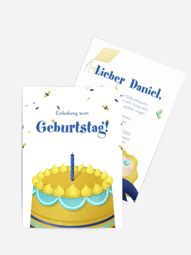 Geburtstagseinladung Appetitlicher Kuchen