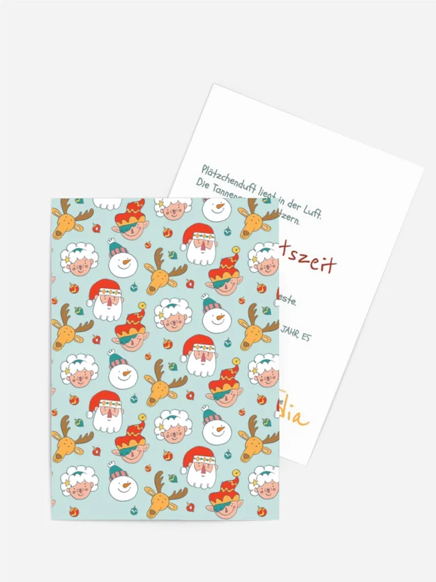 Grußkarte Weihnachten Weihnachtsgruppe