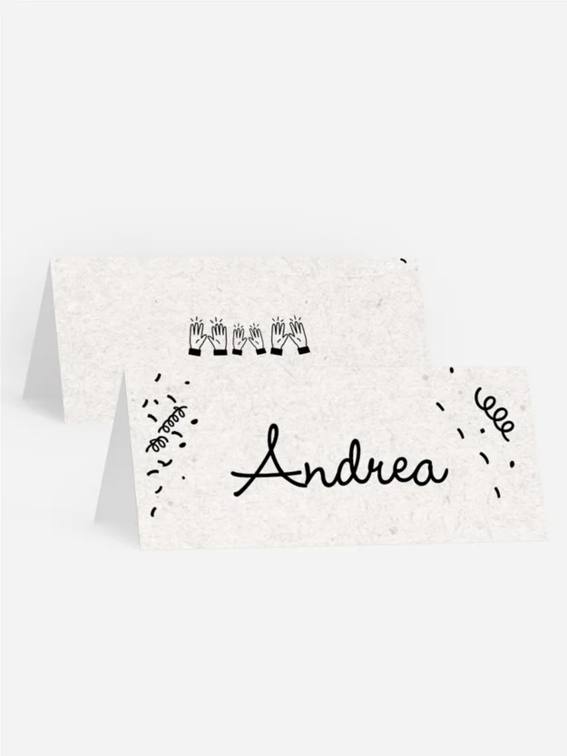 Tischkarte Geburtstag Hände feiern