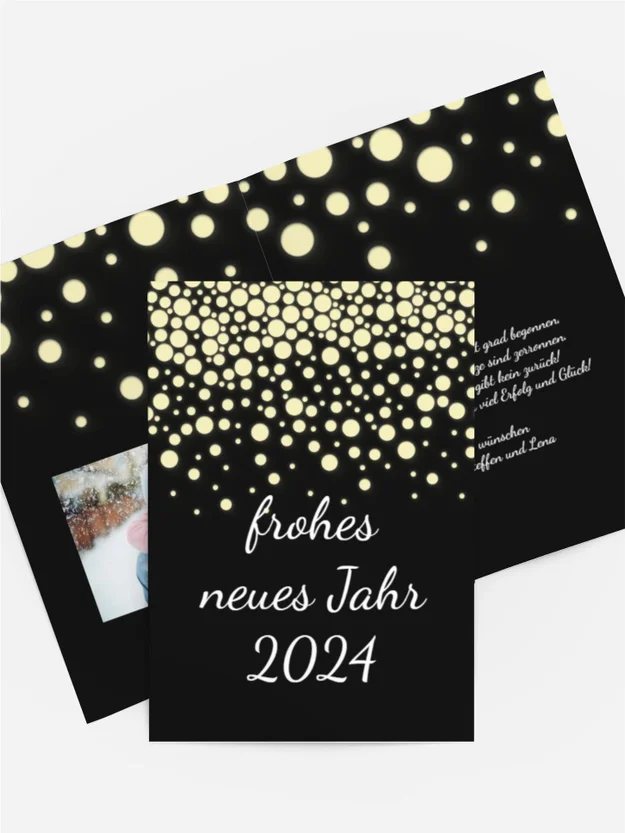 Neujahrskarte Funkelregen