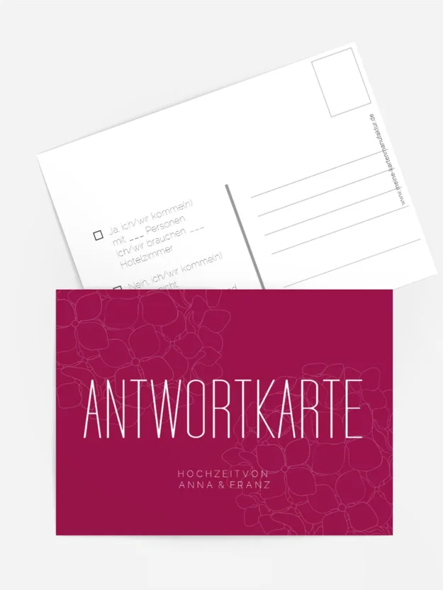 Antwortkarte Lila Hochzeit