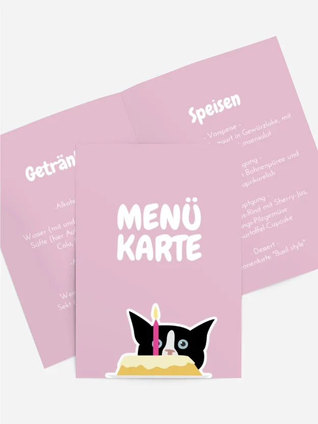 Menükarte Geburtstag  Süße achtzehn