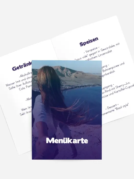 Menükarte Geburtstag Polaroid Rahmen