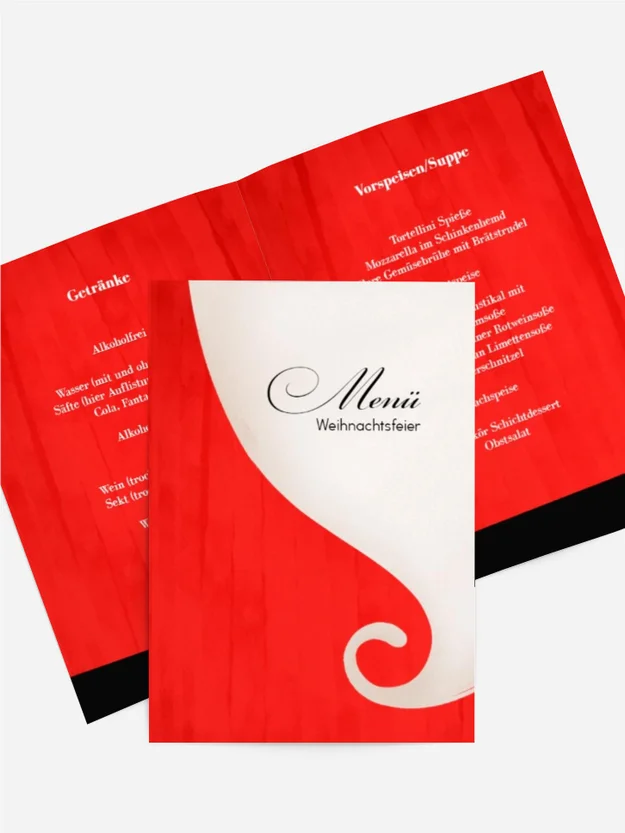 Weihnachtsmenükarte Weihnachtsmann Bart