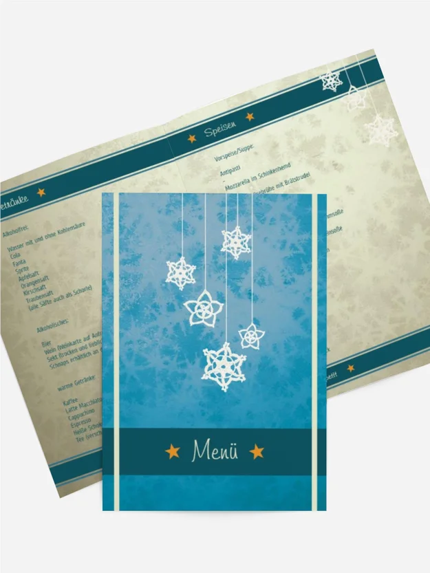Weihnachtsmenükarte Snowflakes