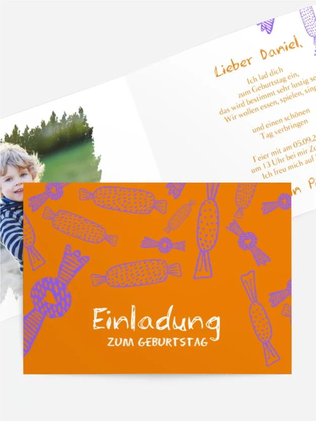 Geburtstagseinladung Bonbon Traum Geburtstagseinladung Bonbon Traum