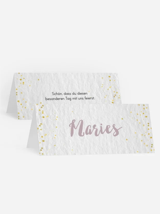 Tischkarte Taufe Tapetenmuster