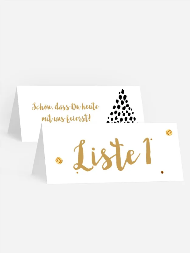 Weihnachtstischkarte Leise rieselt der Schnee