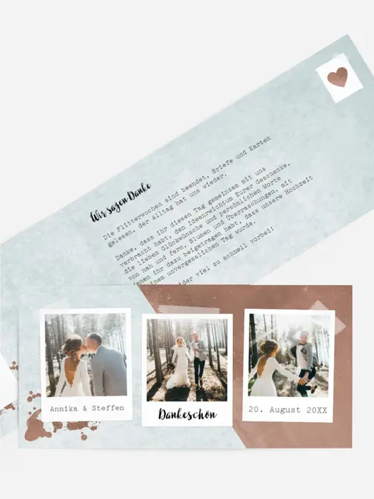 Dankeskarte Hochzeit "Fotosammlung"