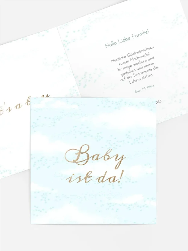 Babykarte Im Himmel geboren Babykarte Im Himmel geboren