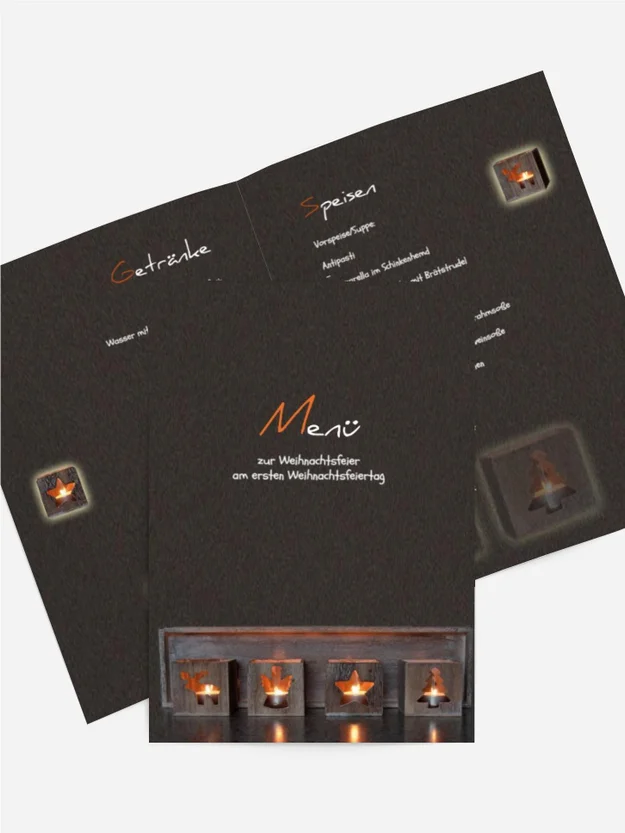 Weihnachtsmenükarte Adventszeit