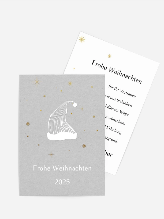 Weihnachtsgrußkarte Zipfelmütze Weihnachtsgrußkarte Zipfelmütze