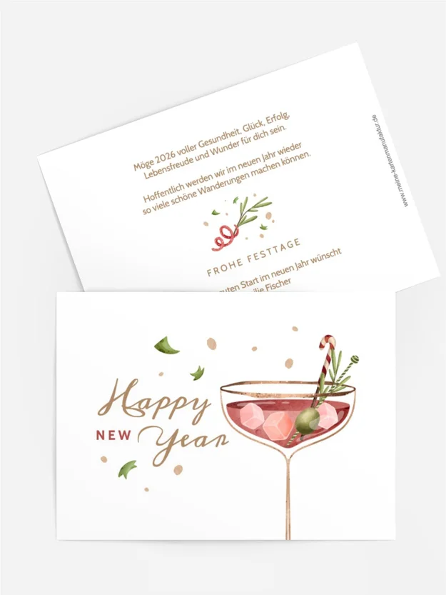 Neujahrskarte Festlicher Martini