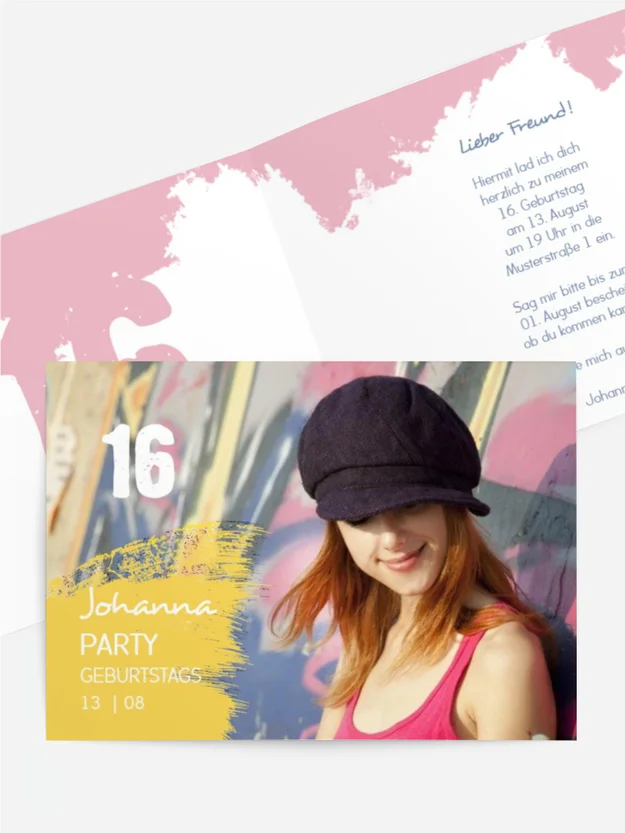 Geburtstagseinladung Farbklecksparty