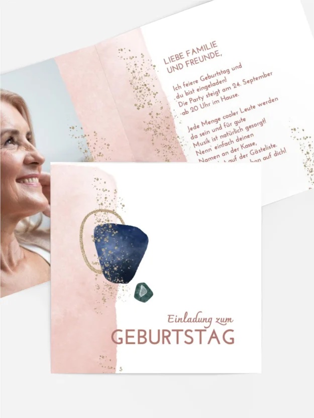 Geburtstagseinladung Edelsteine