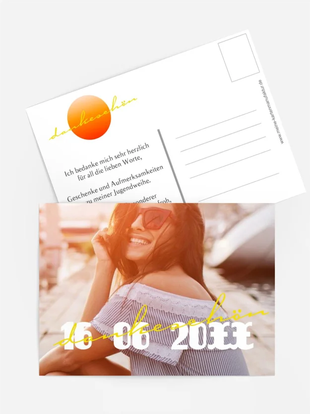 Dankeskarten Jugendweihe Abendrot